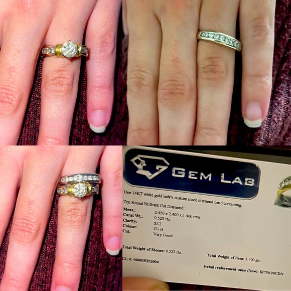 Beautiful wedding ring set with appraisal for band - Picture 4 of 4